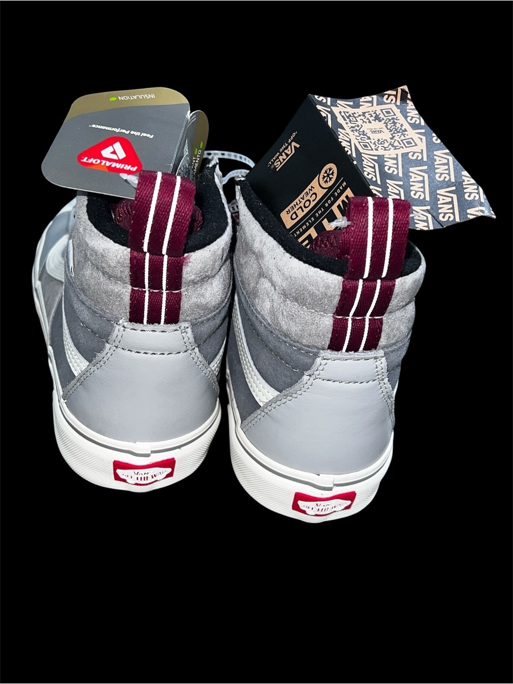 Vans Men's All Track Gray and Burgundy High-Top Sneakers size 8.5 - Picture 2 of 6